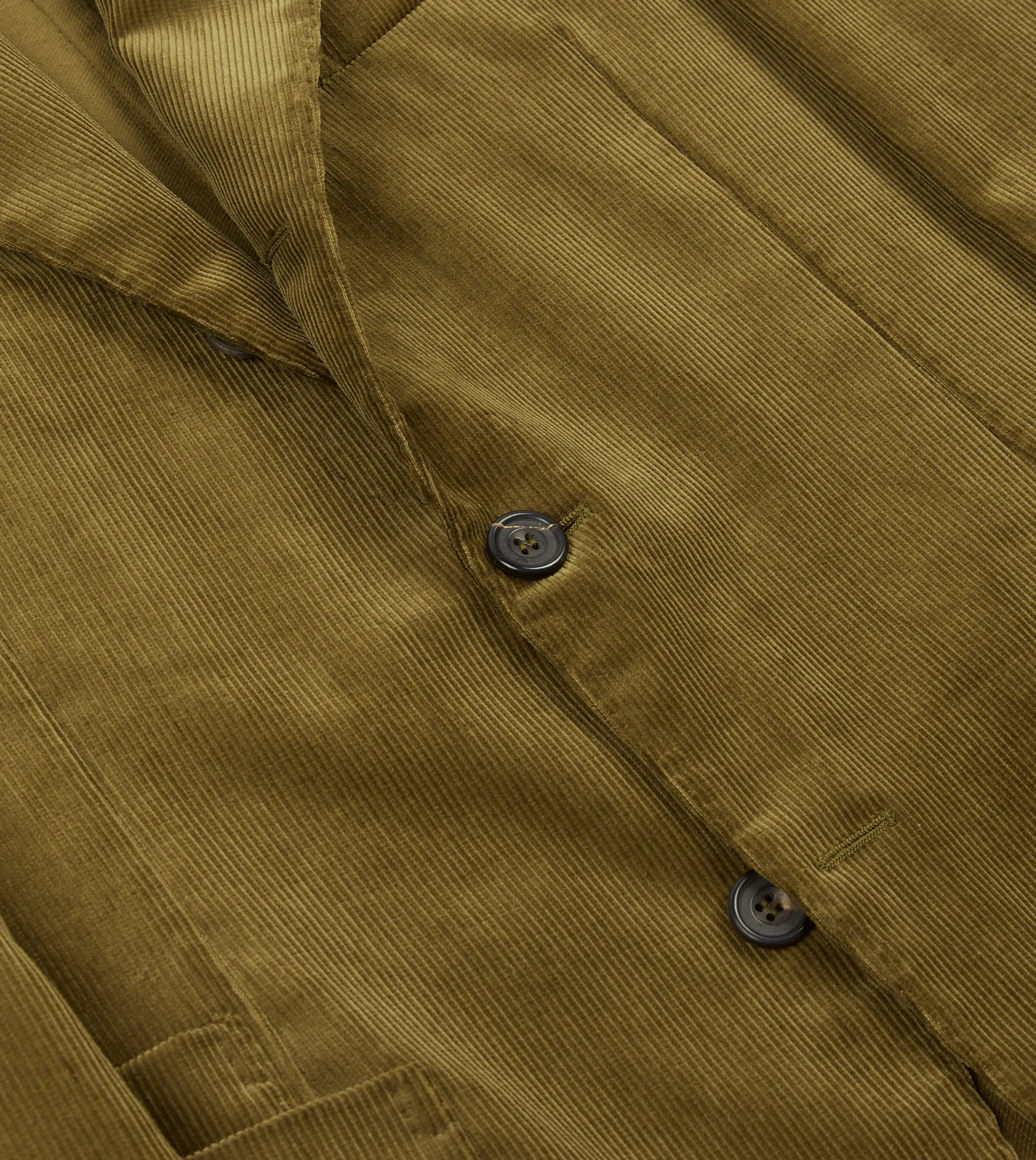 Olive Green Mid-Wale Cotton Corduroy Tailored Jacket